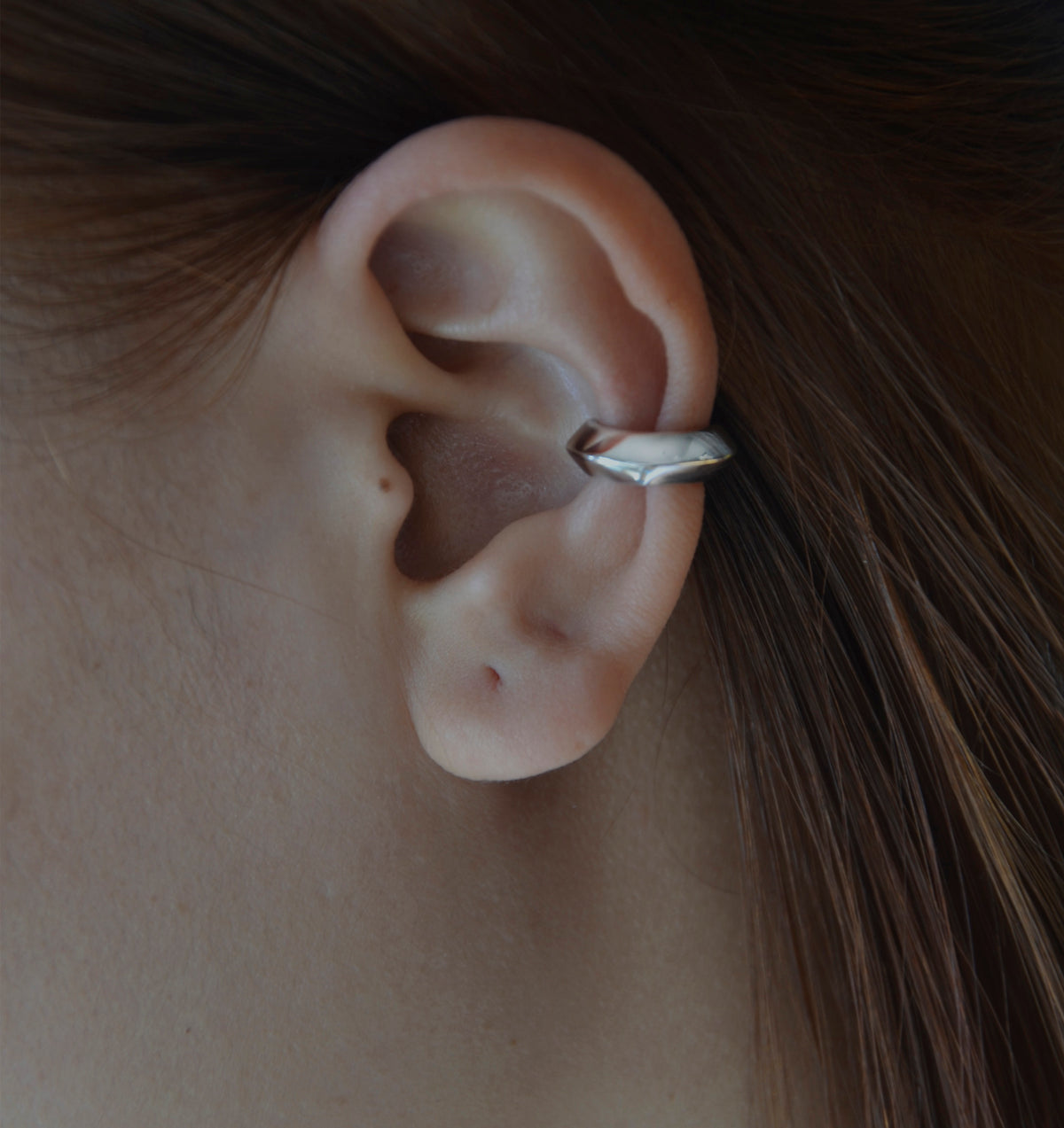Silver ear cuff