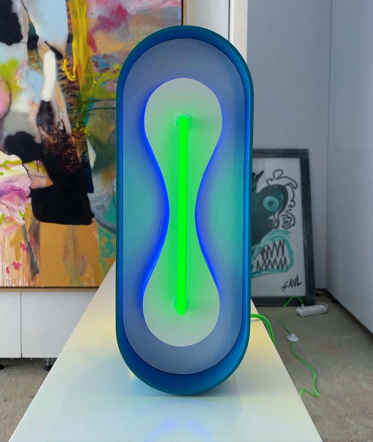 Neon et plexiglass sculpture OLYMPIA ARCADE