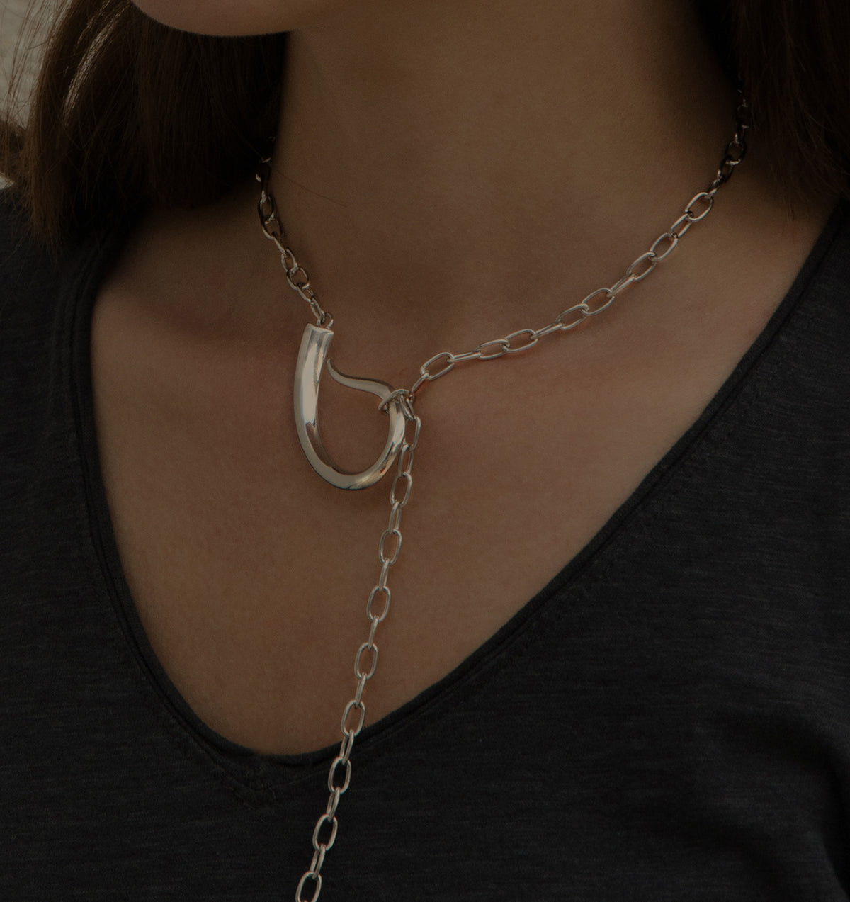 Chunky silver necklace